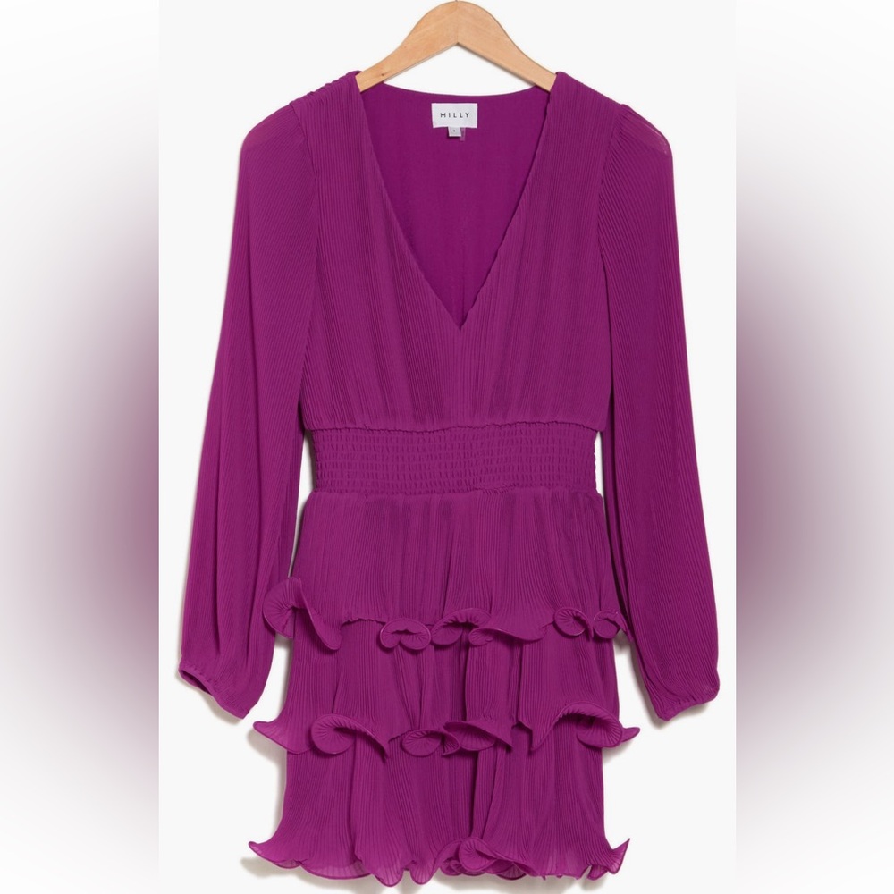 Milly Ryan Pleated Long Sleeve Dress - Picture 3 of 3